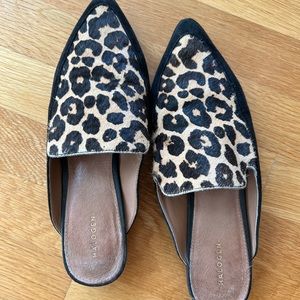 Halogen Leopard Mules, size 8. Great-used condition